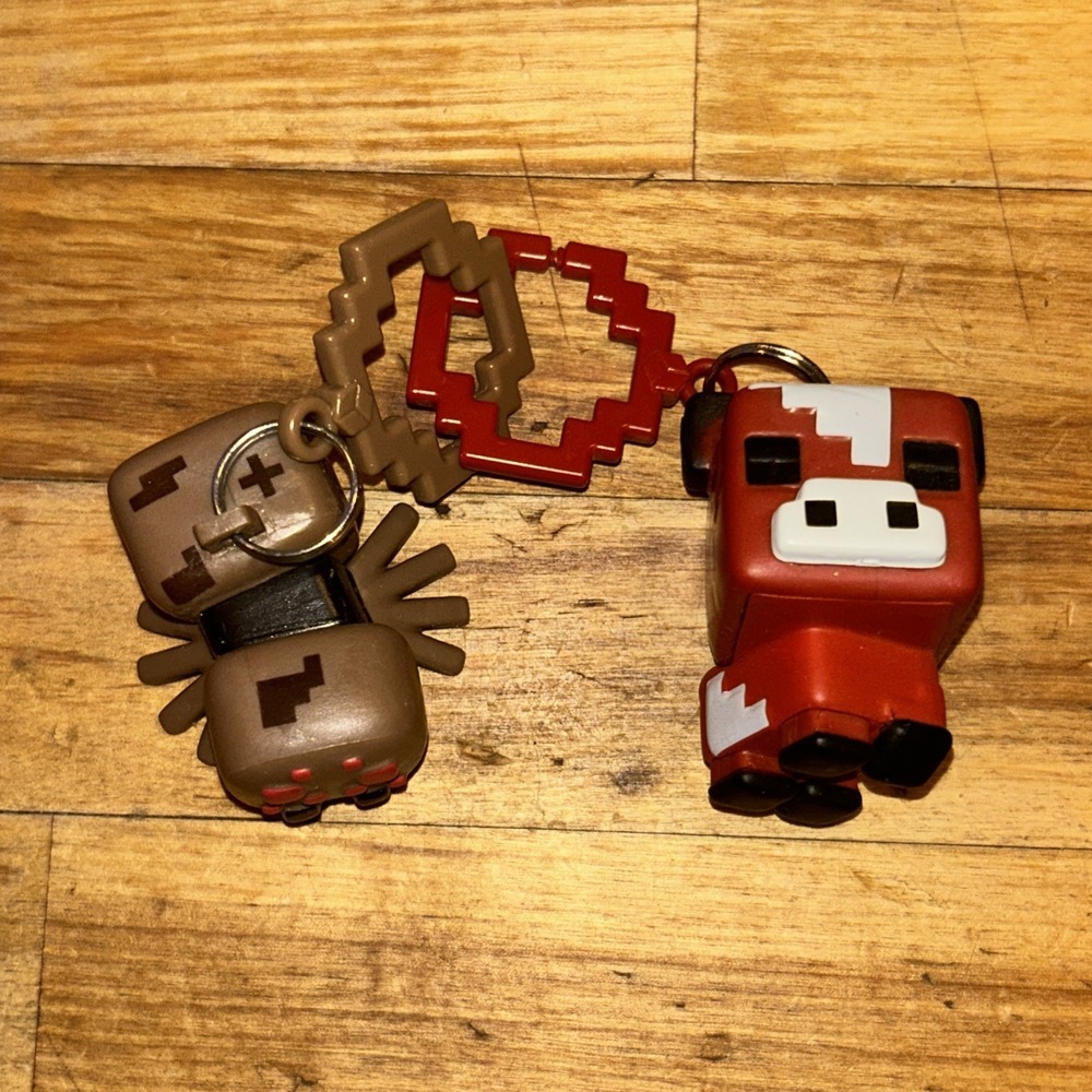 Minecraft Backpack Cow & Spider Clip Figures Series 2 D3